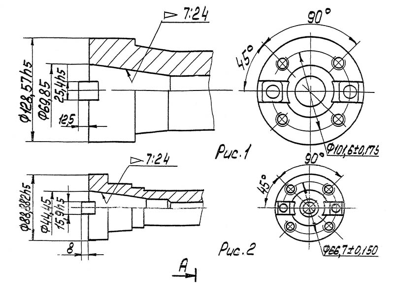 Посадочные і присоединительные базы фрезерного верстата 6К82Ш